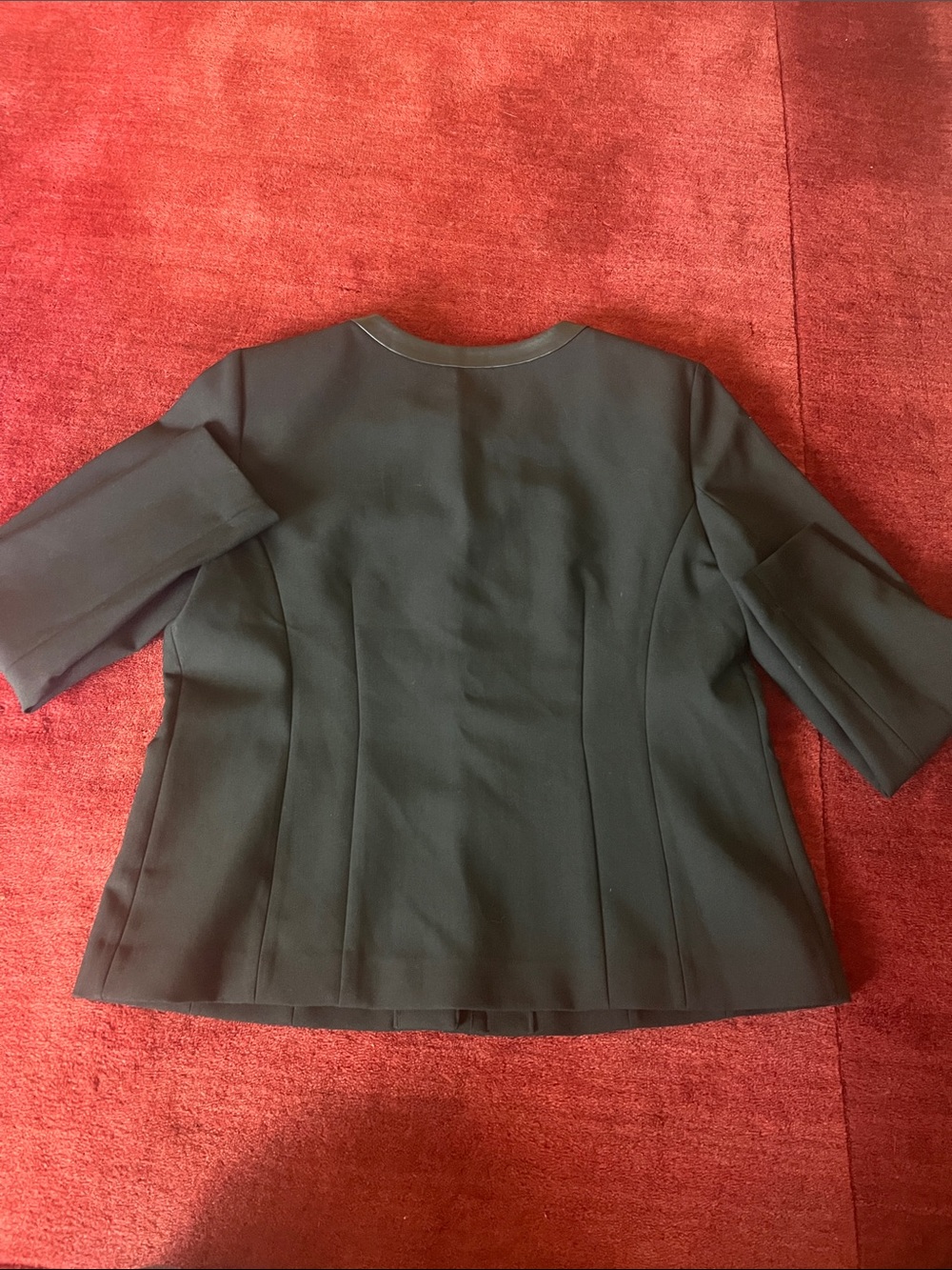 St. John Tailored Black Collarless Embellished Jacket - Picture 7 of 7